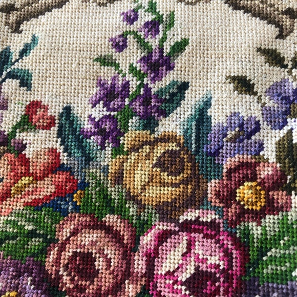 Vintage Floral Tapestry Embroidered Purse Bag Victorian Cottagecore Grannycore - Picture 4 of 9